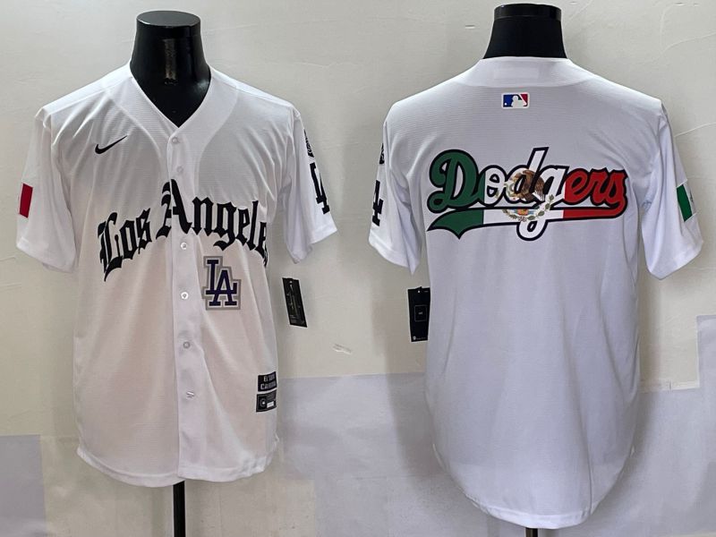 Men Los Angeles Dodgers Blank White Five generations Joint Name 2025 Nike MLB Jersey style 14